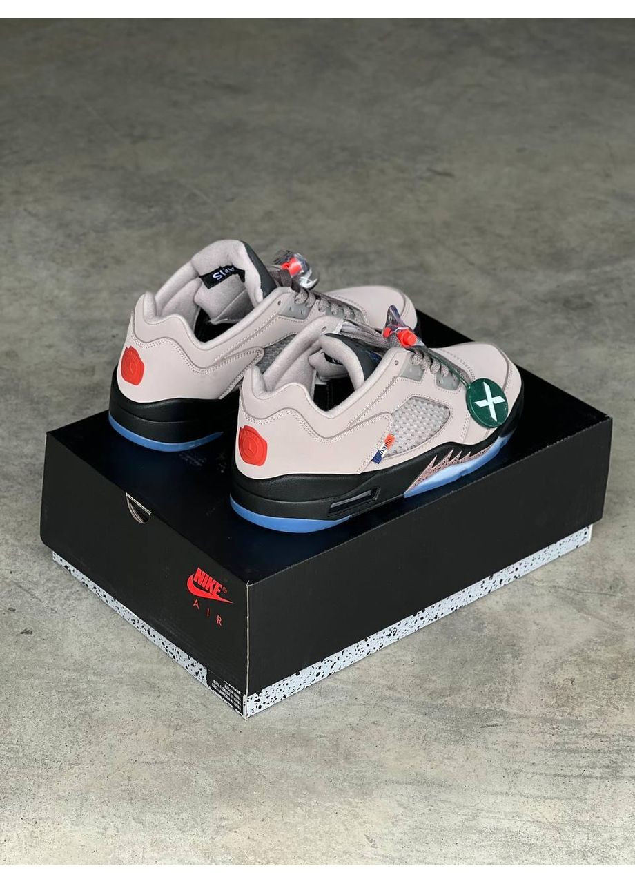 Черные демисезонные кроссовки мужские nike air jordan retro 5 low psj beige найк аир джордан No Brand