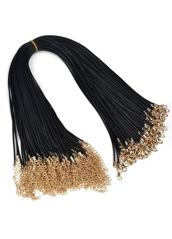 Шнурок кожаный восковой шелковый шнурок 50 см + 4.5 см и толщина 2 мм серебряный Liresmina Jewelry (290664057)