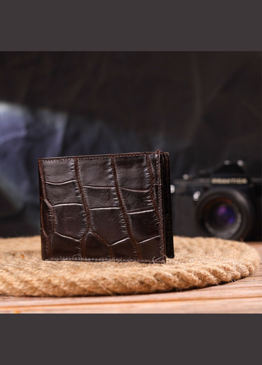 Миниатюрное портмоне для документов мужское кожаное 21521 Коричневое Canpellini (306881469)