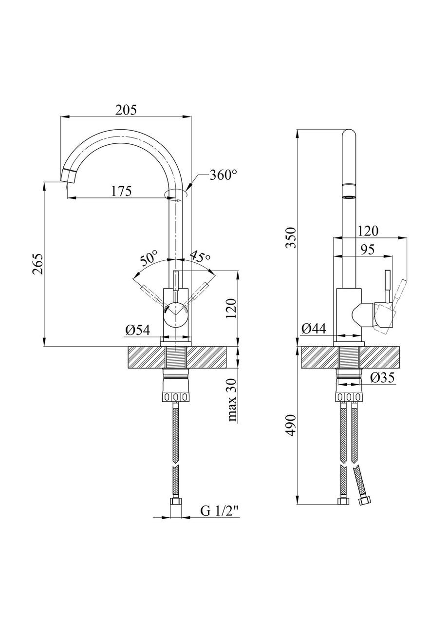 Смеситель для кухни KRP Edelstahl Klassisch - SCH035PVD Kroner (368578304)