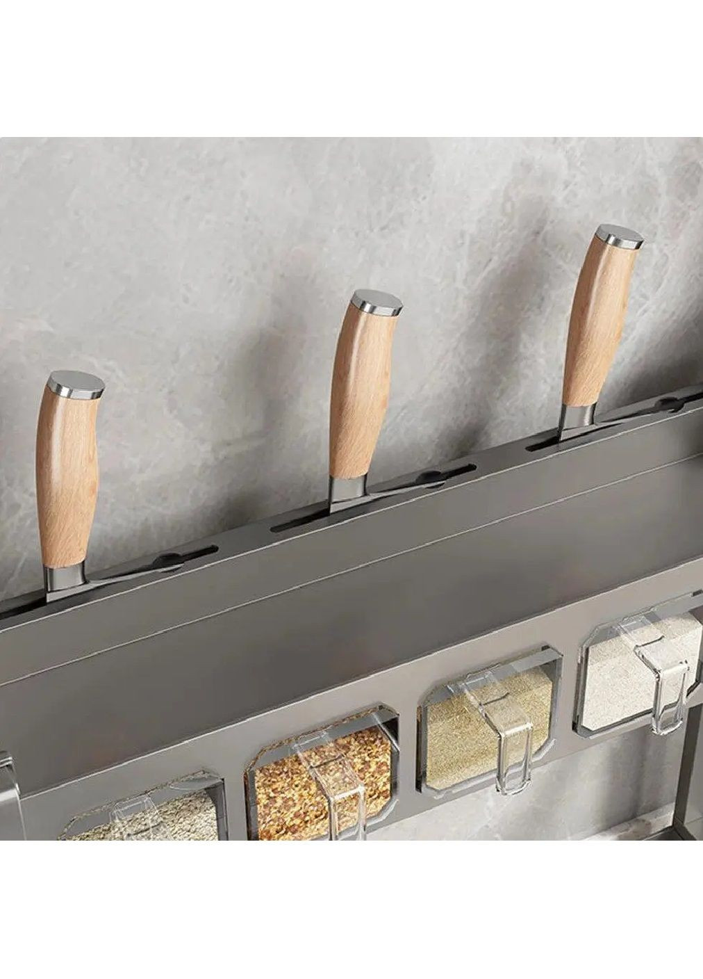 Кухонна полиця стійка підставка тримач для кухонних приладів приладдя з відсіками для спецій 55х21х43 см (480915-Prob) Unbranded (347729771)