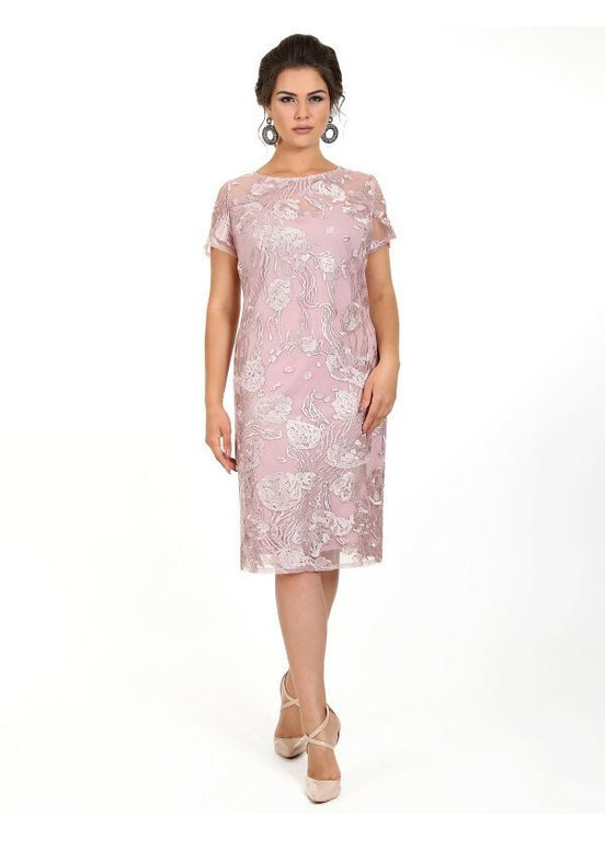 Рожева плаття жіноче рожеве вечірнє до коліна mkeng0969 Modna KAZKA