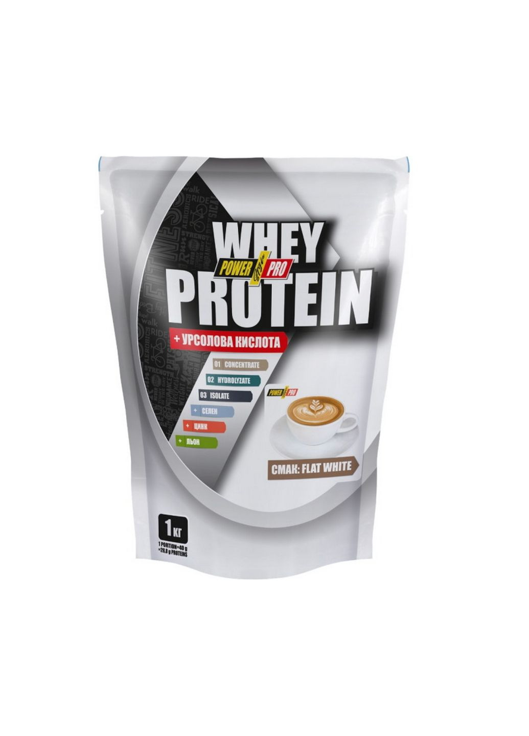 Протеин Whey Protein, 1 кг Флэт уайт Power Pro (293421687)