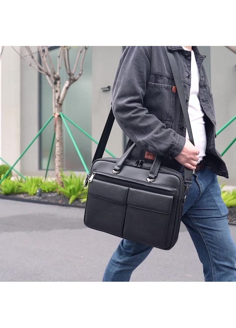Премиальная деловая мужская кожаная сумка портфель из натуральной кожи для документов и ноутбука Qvant 252310 Tiding Сумки для ноутбуків (366889848)