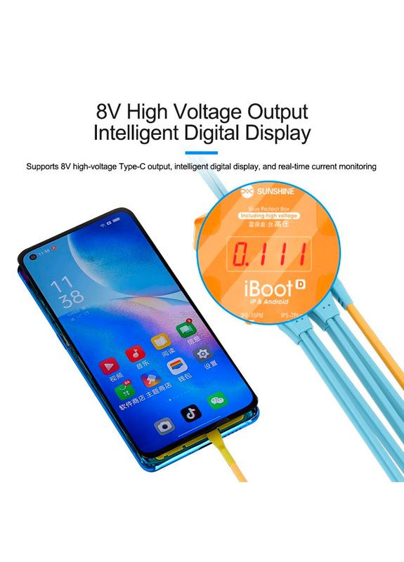 Кабели для блоков питания 2 в 1 IBOOT D с разъемами для подключения плат iPhone 6S - 15PM / Android Sunshine (322707447)