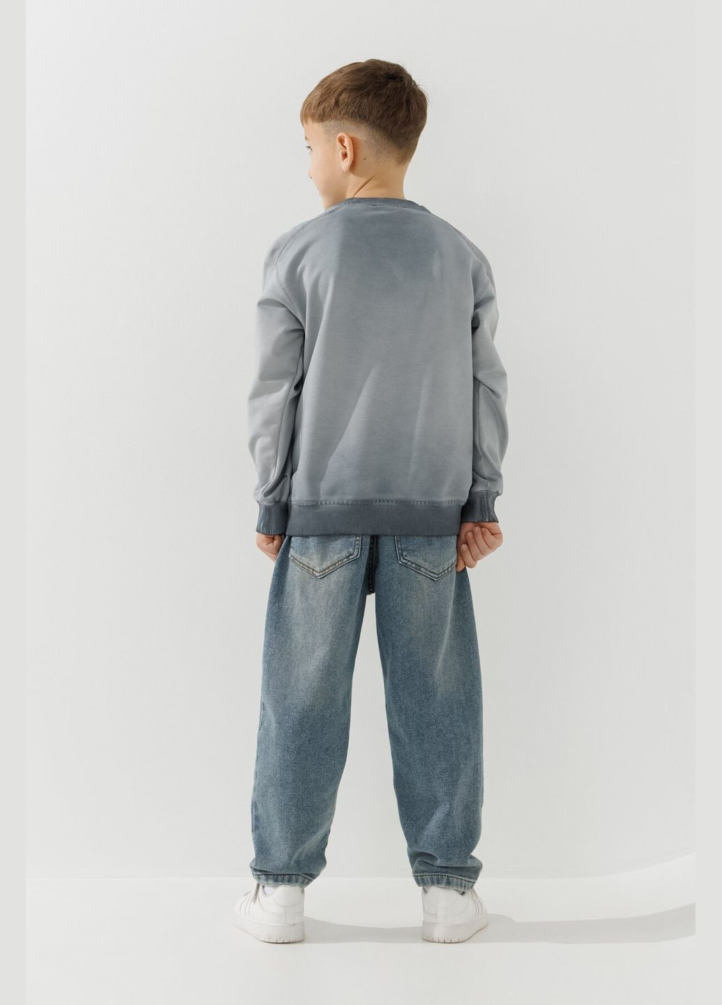 Leyz світшот з принтом для хлопчика 6021 116 см shop (2000990915726) сірий повсякденний бавовна, поліамід, лайкра