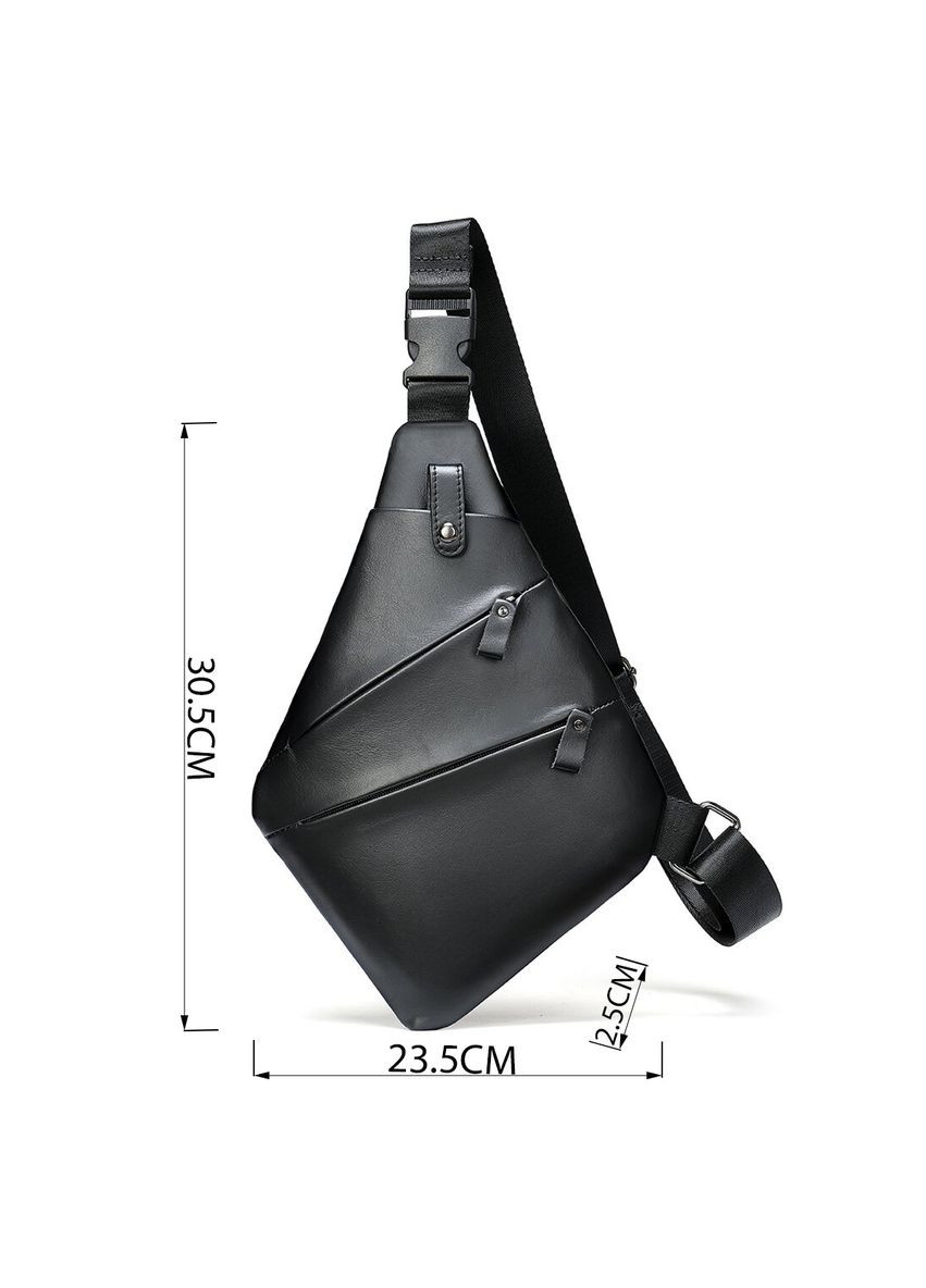 Практична сумка через плече шкіряна 14997 Чорна Vintage (366881216)