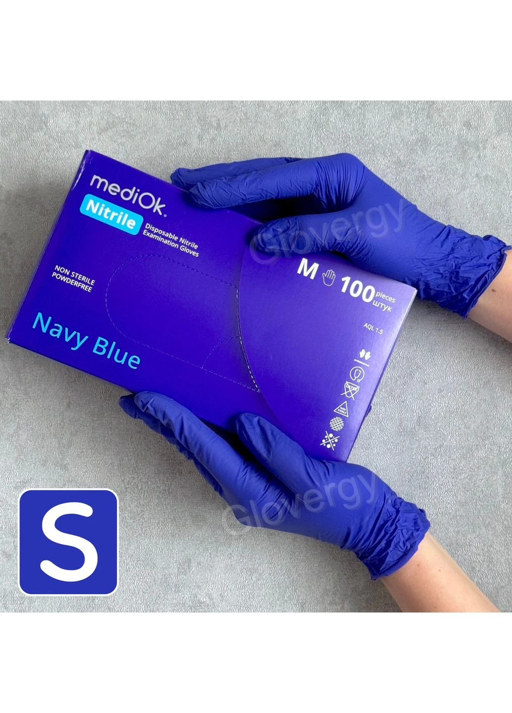 Перчатки нитриловые Navy Blue размер 100 шт MediOk (400167059)