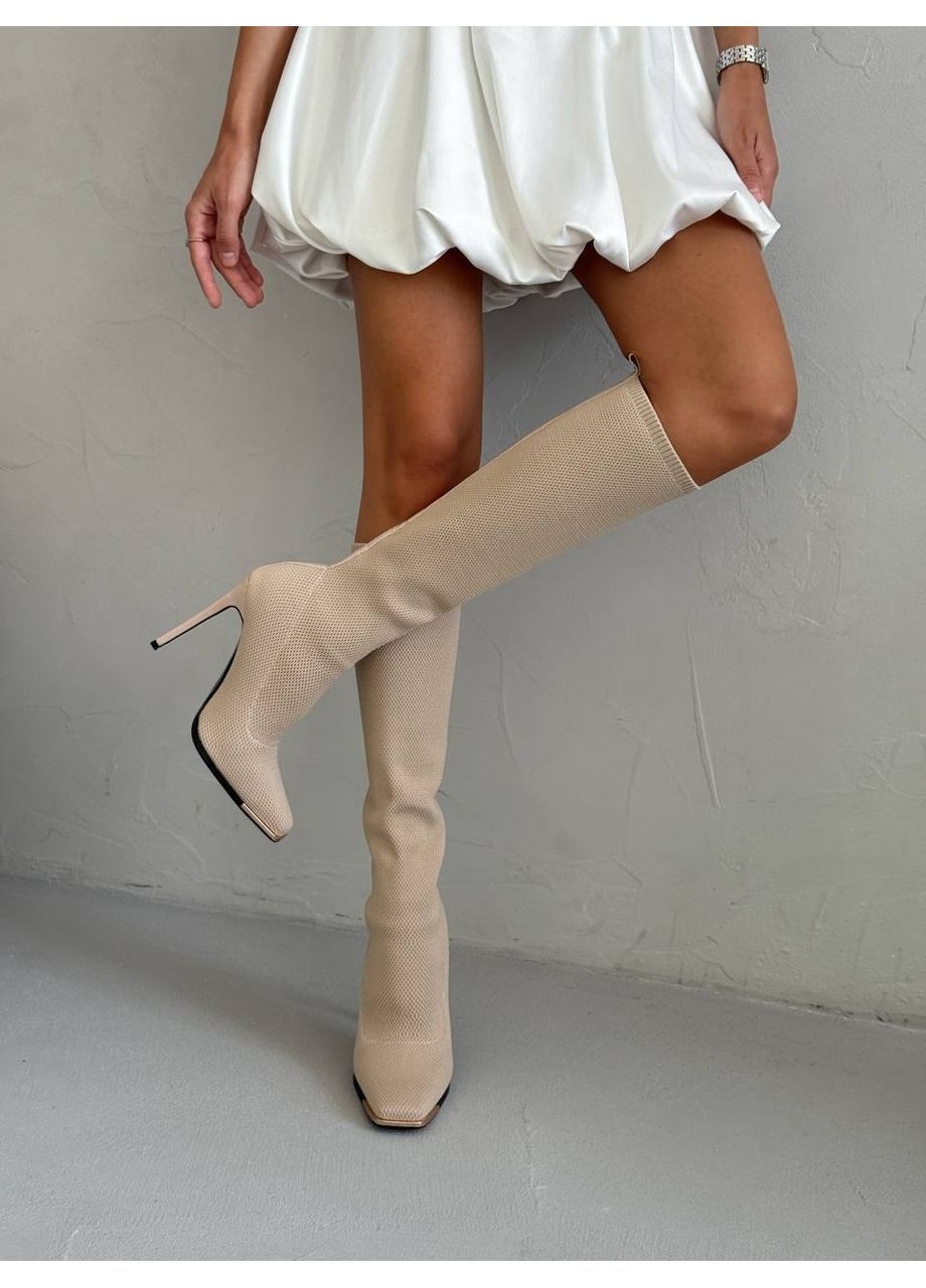 Осенние женские сапоги на шпильке чулки No Brand