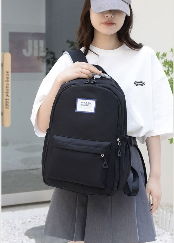 Рюкзак Fashion Case чоловічий жіночий дитячий шкільний портфель чорний No Brand (326487655)