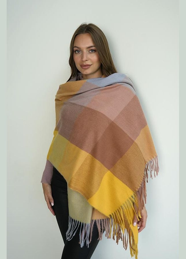 Ніжний кашеміровий палантин із кольоровими квадратами Braxton (324028558)