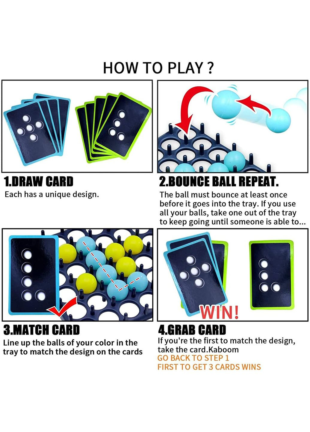 Настільна гра BOUNCE GAME для всієї родини та вечірок зі стрибаючим м'ячем, весела гра з м'ячем, гра-стрибун No Brand (362453331)