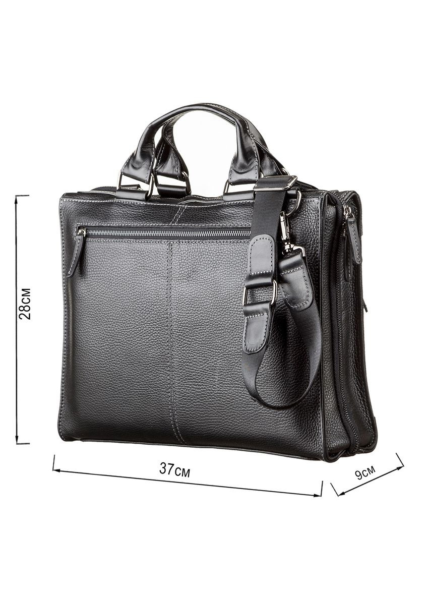 Сумка мужская 11116 кожаная Черная Shvigel (331907487)