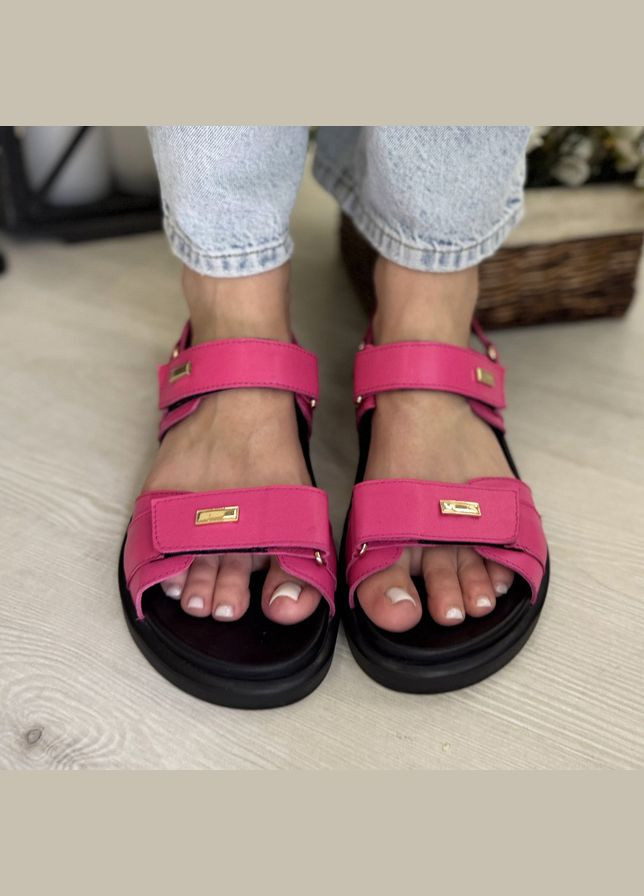 Босоніжки шкіряні жіночі з анатомічною устілкою. Колір фуксія. 39 розмір Vasha para (342324967)