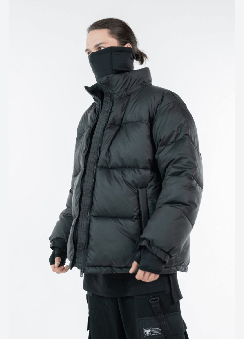 Чорна зимня чоловіча тепла зимова куртка чорного кольору ТУР