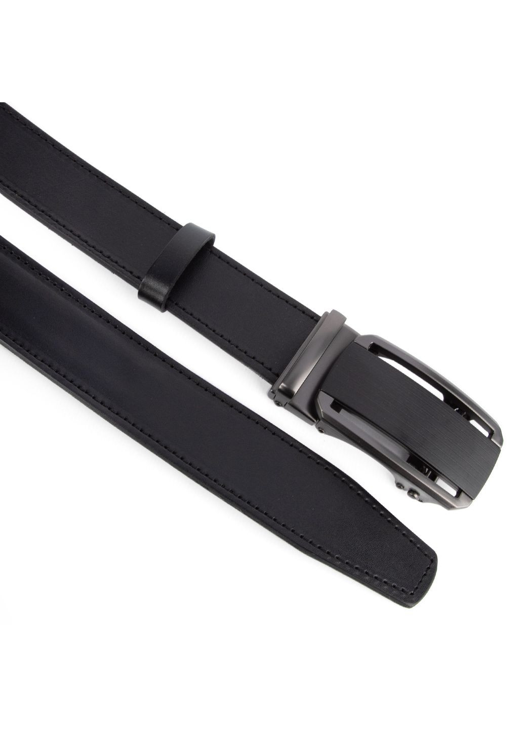 Ремень кожаный мужской черный на автомате SF-3421 XXL (145 см) батальный SFIP (344562098)