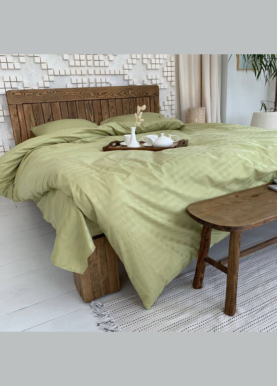 Полутораспальный КПБ микро страйп сатин "Лайм" (145х210, 70х70) Glav Textile (297365335)