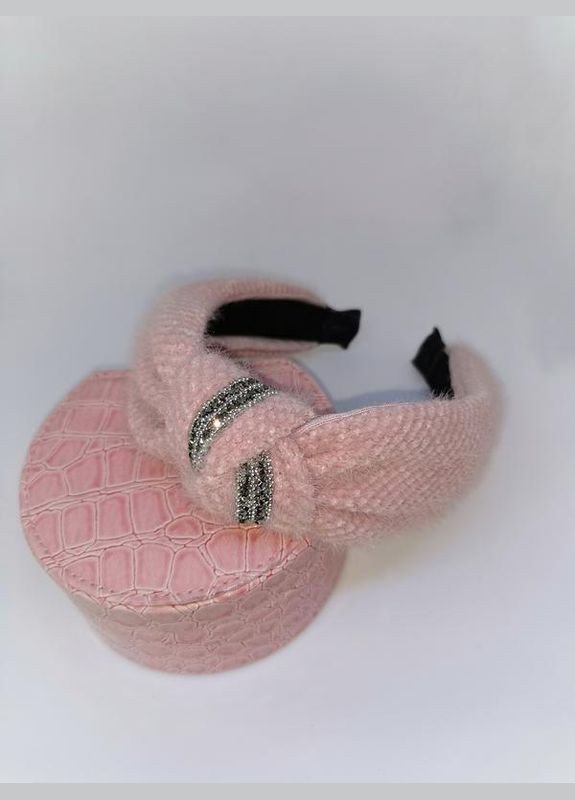 Стильный обруч для волос пушистый со стразами розовый Hand Made (330619064)