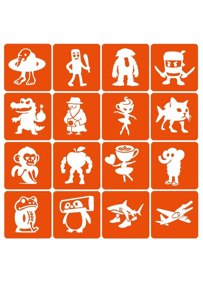 Набор трафаретов для биотату "Итальянский брейнрот №1" Italian-brainrot_6x6_16_1 Fresh Tattoo (368755374)