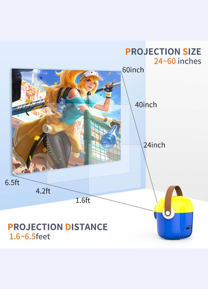 Портативный мини проектор для детей Minion для Android и IOS No Brand (280877280)
