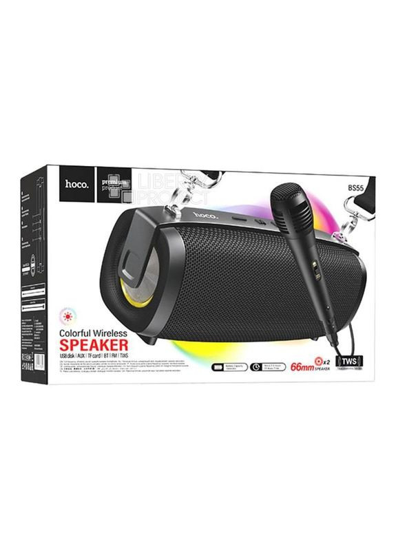 Акустика караоке Gallant outdoor TWS BT speaker BS55 черная Hoco (277634621)