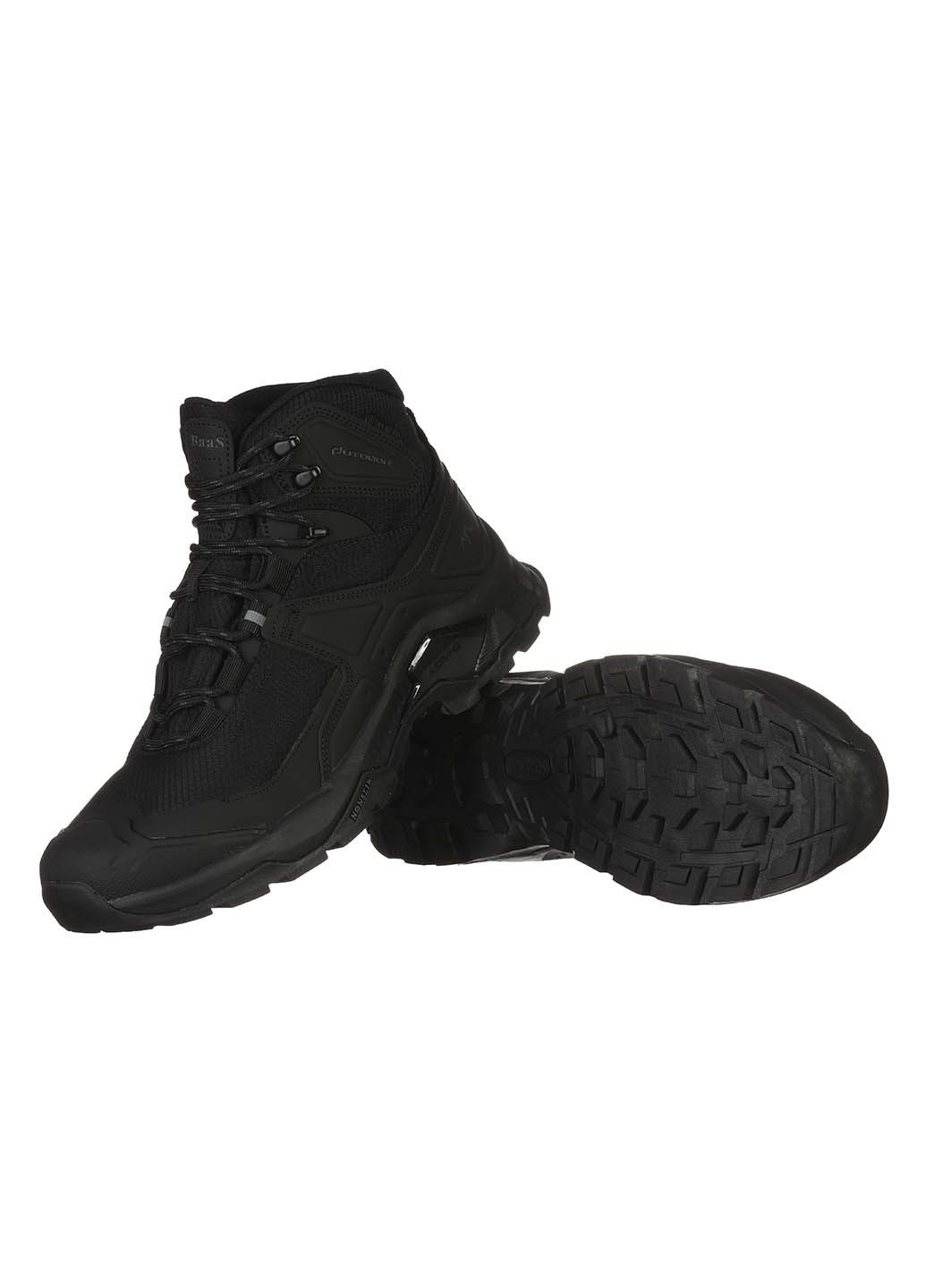 Чорні Зимовий кросівки чоловічі зимові на шнурівці текстильні на високій підошві повсякденні для прогулянок чорні a2525-1c Baas