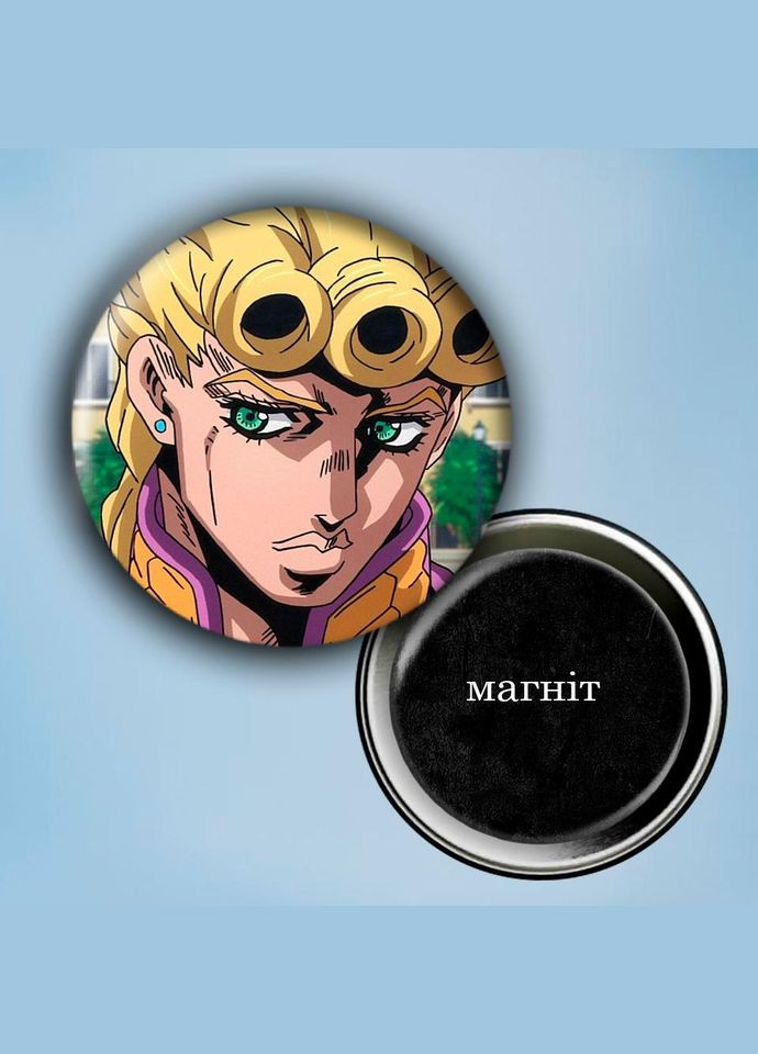 Фотомагніт (магніт на холодильник) Аніме Неймовірні пригоди ДжоДжо #0016 56 мм чорний No Brand (309153234)