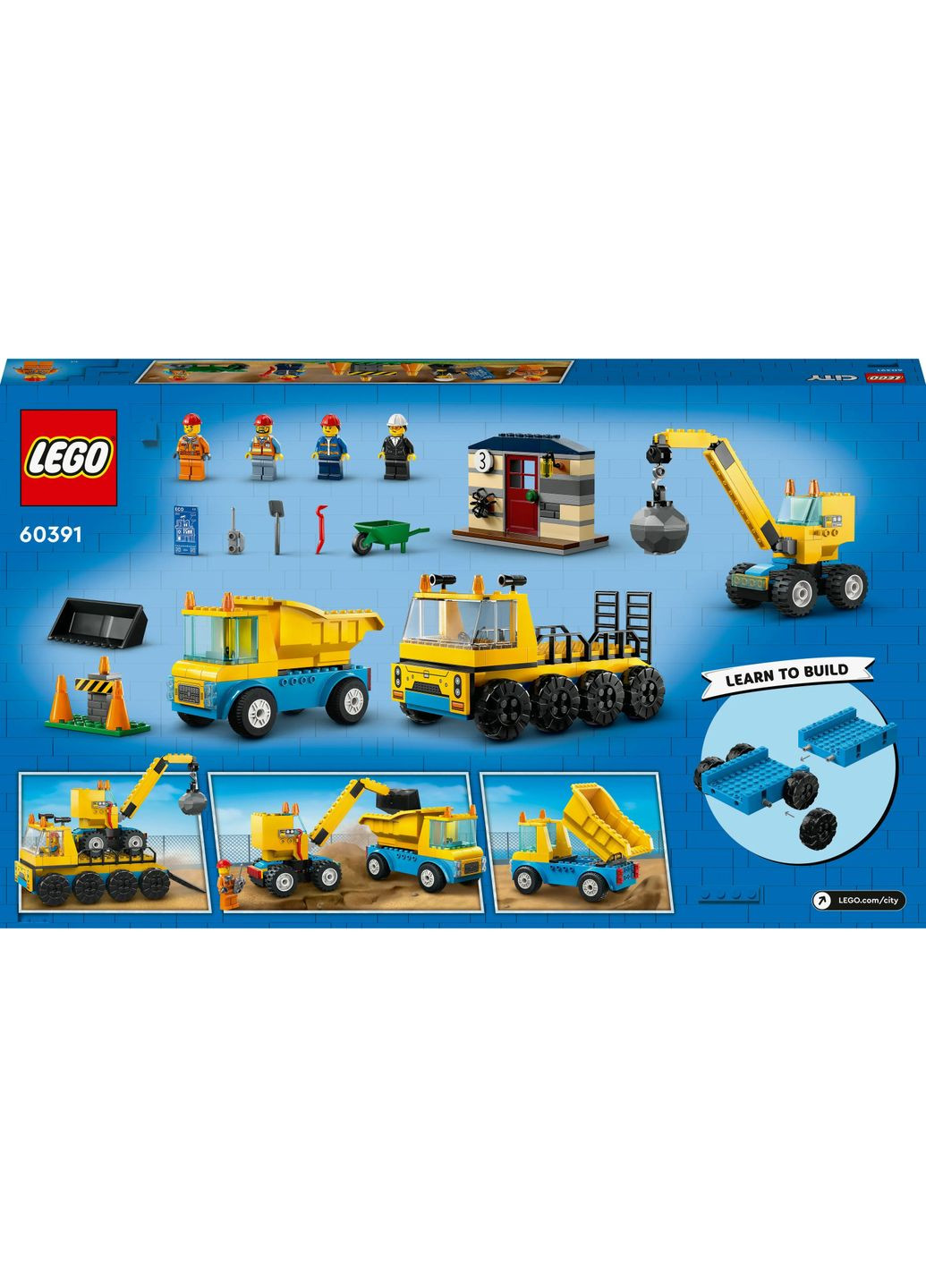 Конструктор City Будівельна вантажівка й кулястий кран-таран, 235 деталей () Lego 60391 (328397976)