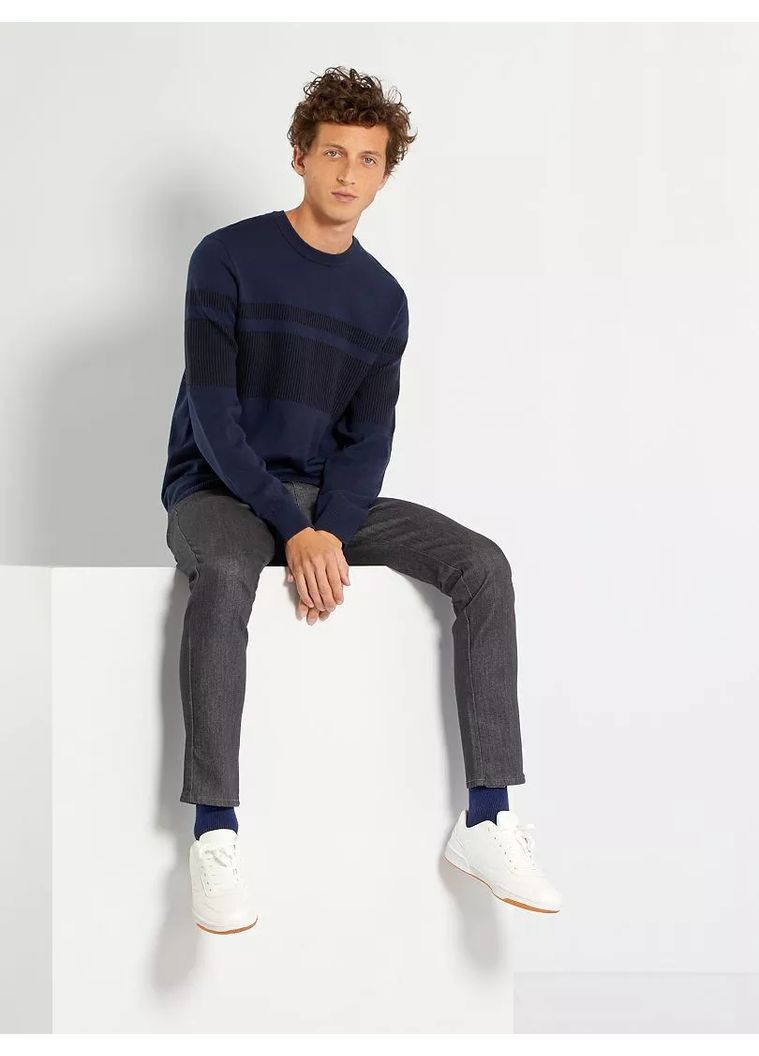 Темно-синій джемпер демісезон,темно-синій-чорний, Kiabi