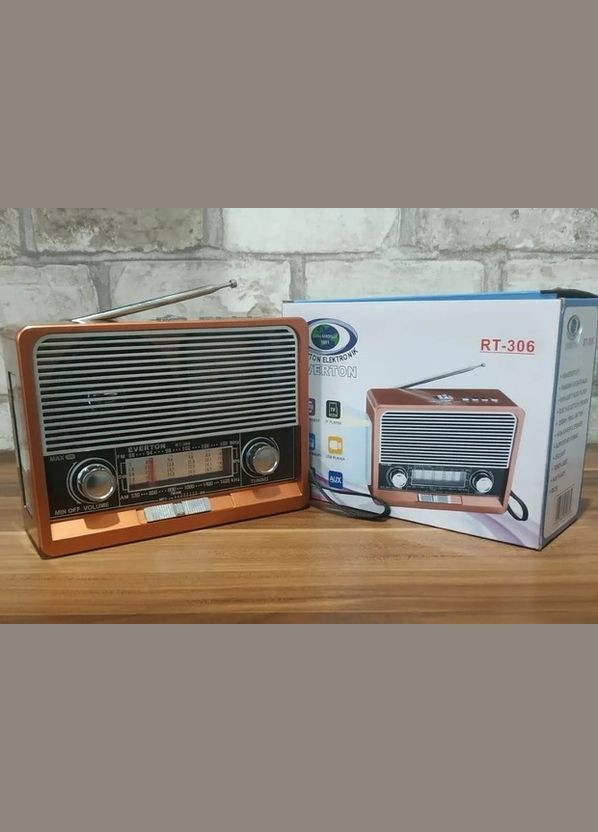 Портативний радіоприймач RT-306 FM/AM/SW/Bluetooth/USB з ліхтариком (1756375712) Everton (326033113)