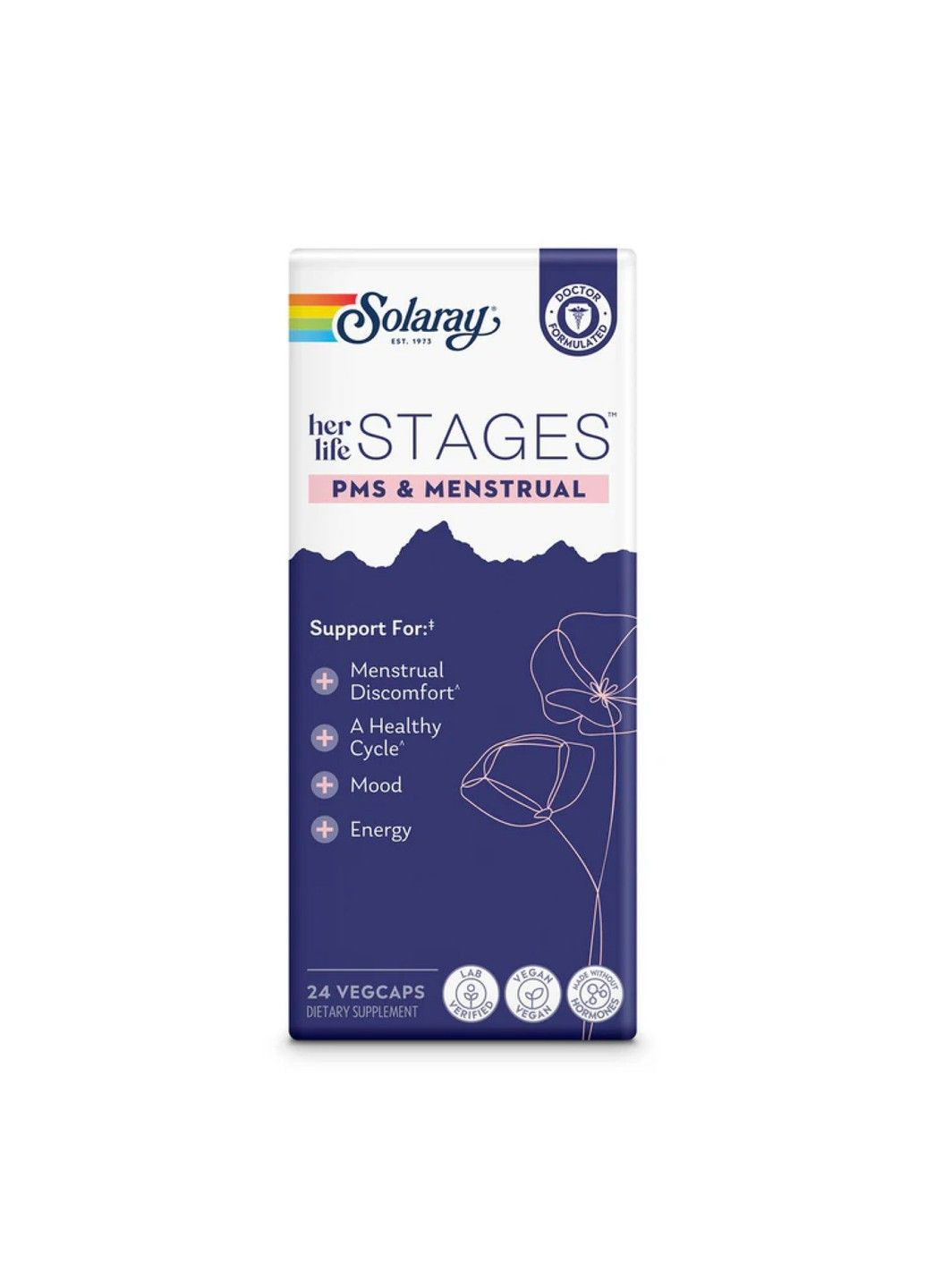 Her Life Stages, ПМС і менструальний цикл, 24 капсули VegCap Solaray (347600806)