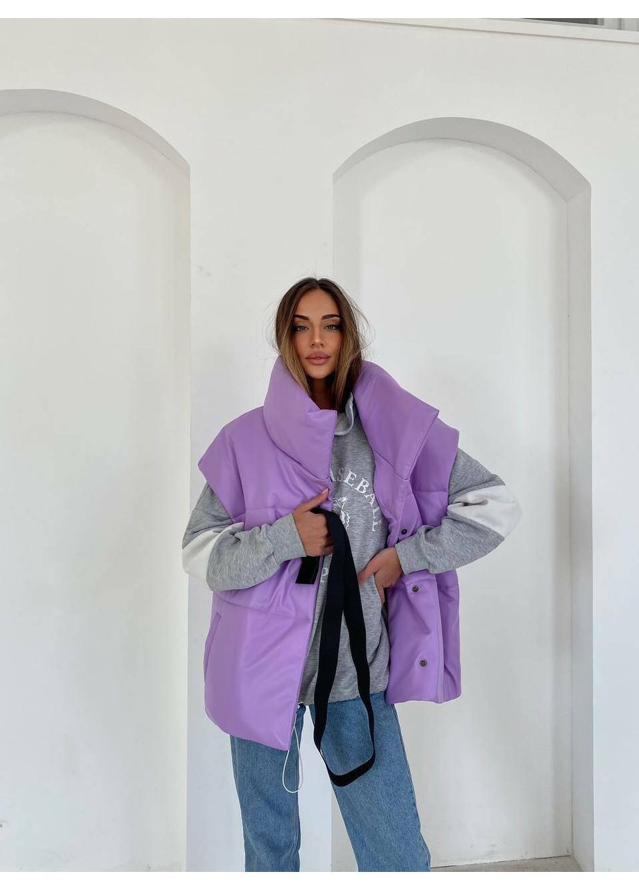 Жилет Desing из экокожи лавандового цвета milirud (366291816)