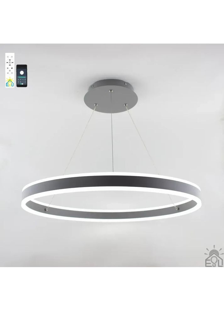 Смарт люстра керована світлодіодна підвісна STELLA R 96 Вт 600x1200 мм Сіра ESLLSE (365650649)