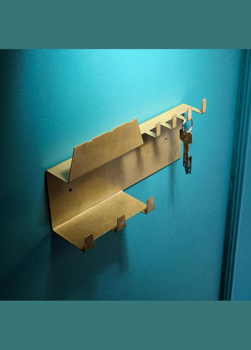 Ключниця настінна металічна 30х16х10см. Колір "золото" 7 гачків HM furnitura (330605604)