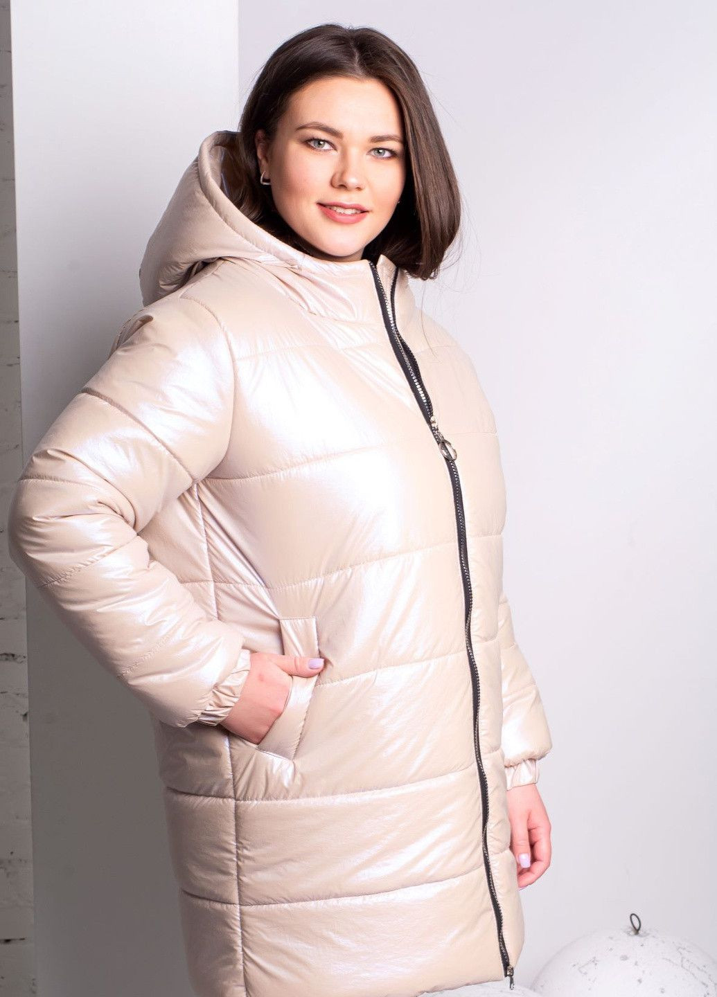 Бежева демісезонна куртка к-012 перламутр SoulKiss k-012