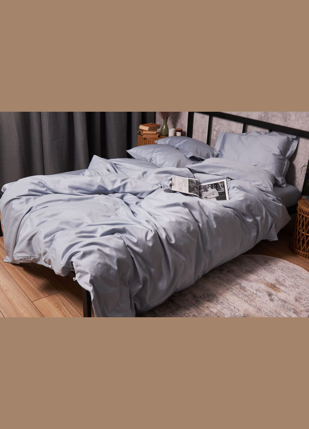 Комплект постельного белья Satin Premium евро 200х220 наволочки 4х50х70 (MS-820003863) Moon&Star Skyline (288043228)