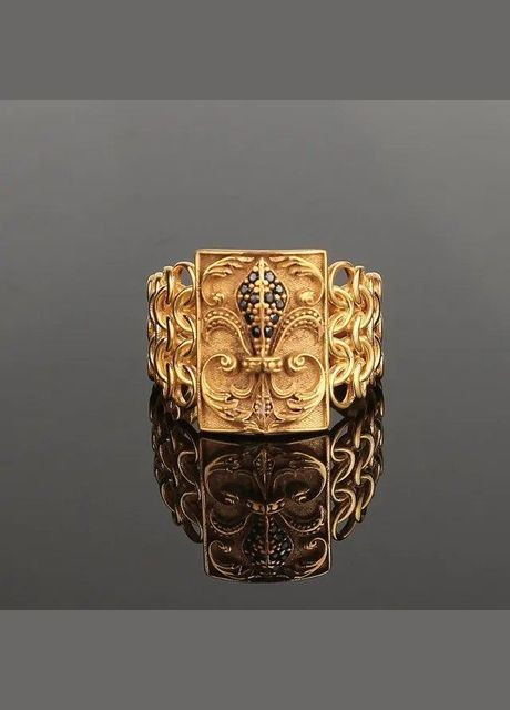 Класична чоловіча каблучка із золотим покриттям Домінуючий стародавній англійський герб Дуже Красива розмір 20 Fashion Jewelry (285110851)