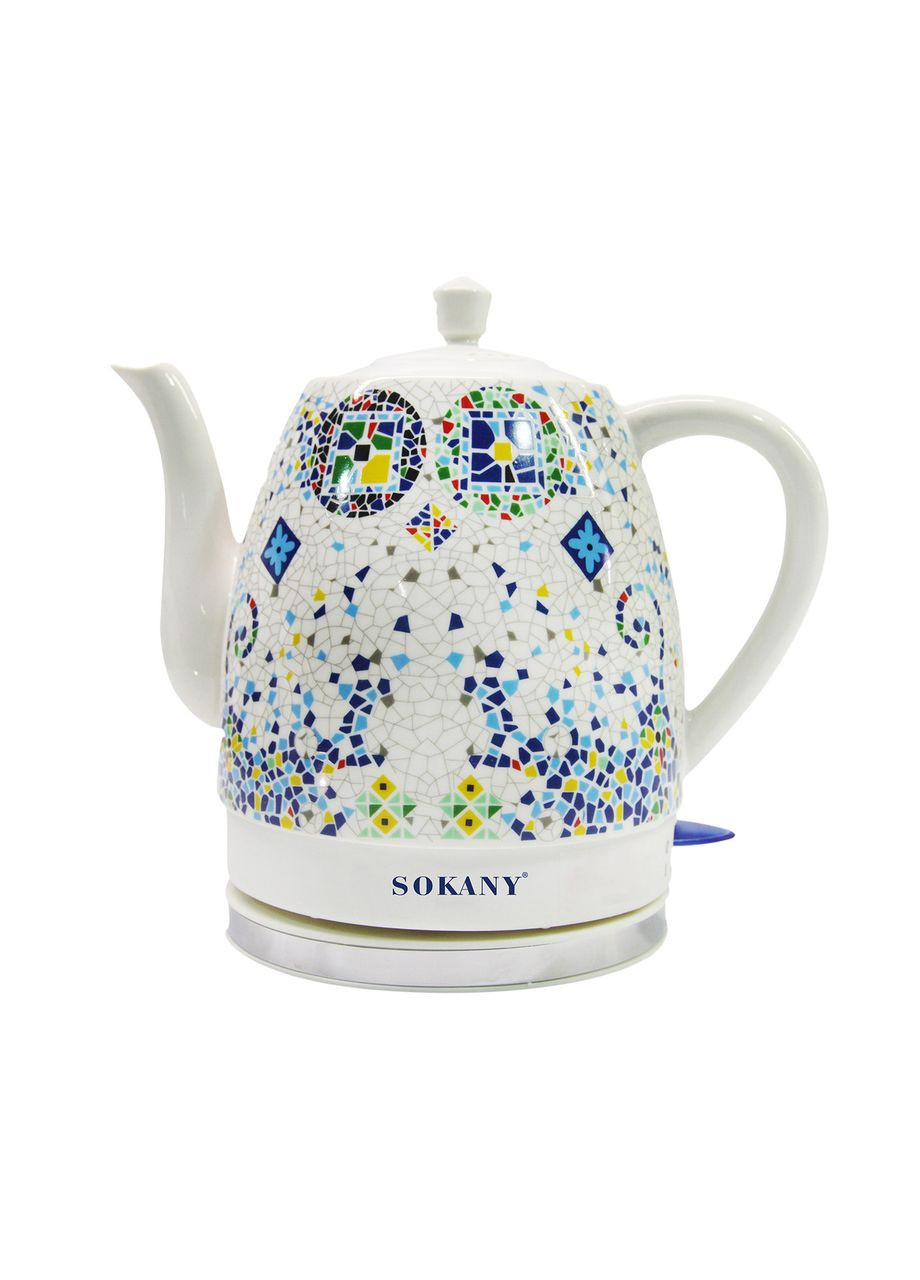 Бесшумный электрочайник керамический SK-09008, 1,5 л, 1000 Вт Белый Sokany (360455206)
