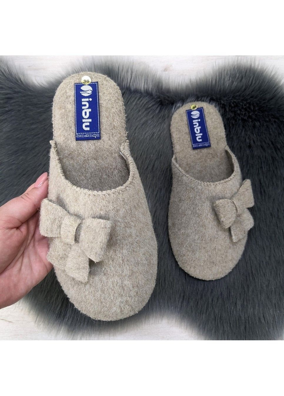 Песочные тапочки женские фетровые для ламината Inblu