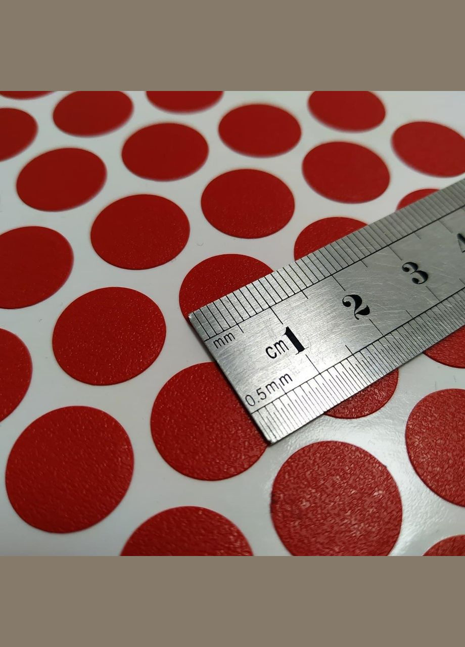 Заглушка самоклеюча на конфірмат (Червоний) 50 шт діаметр 15 мм Weiss (333828780)