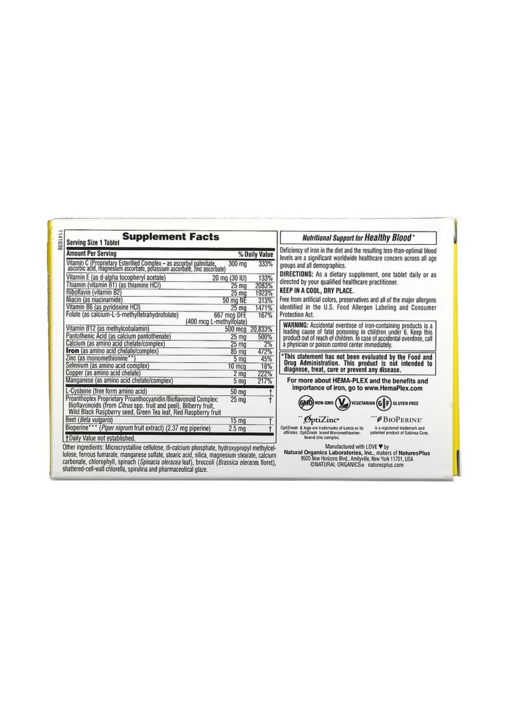 Hema-Plex 10 табл железо для поддержания здоровья крови вегетарианская добавка без глютена ProDobro (368979818)