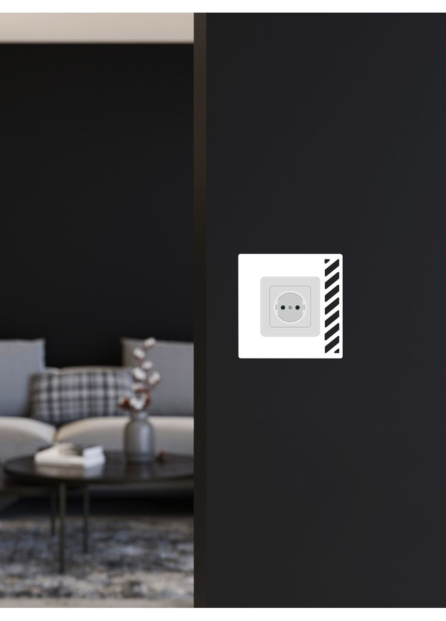 Наклейки глянцеві на стіну інтер'єрні акрилові рамки під вимикач №4 Білий 1 шт. Ваша Світлість (366334442)