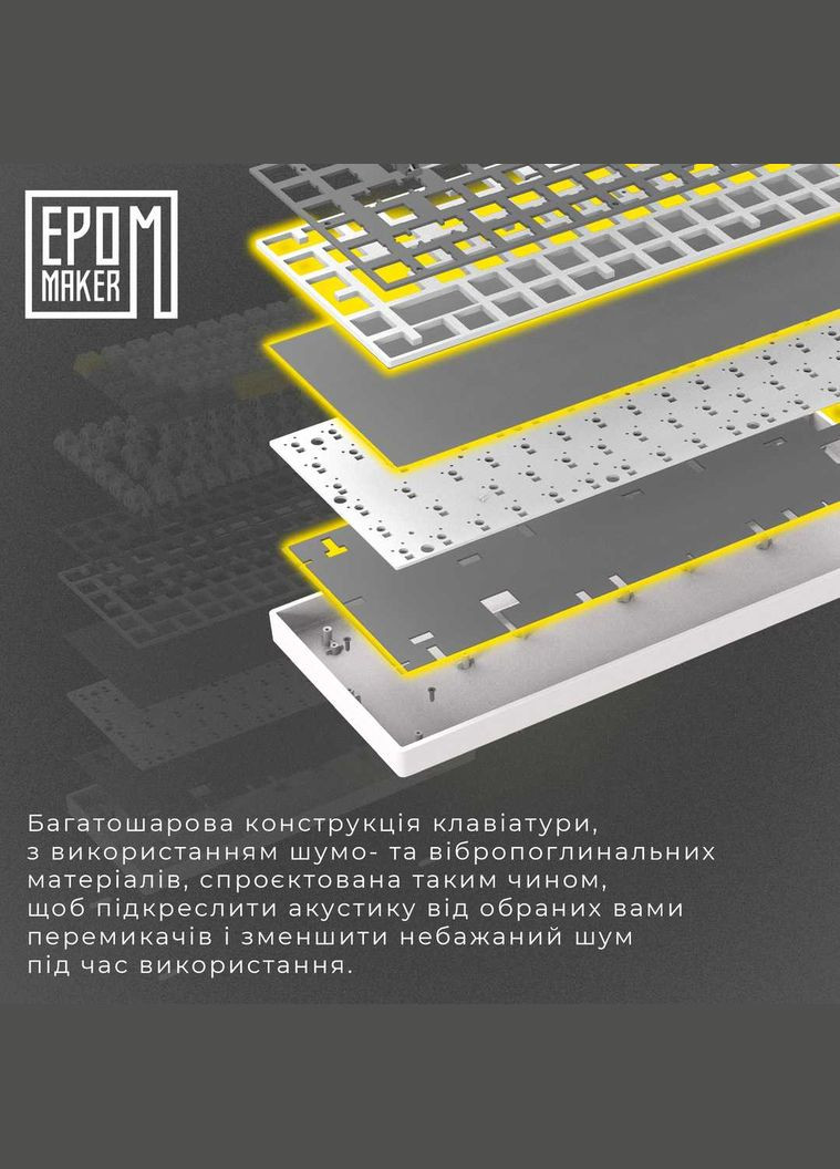 Клавиатура беспроводная EP64 60% Mulan Switch Hot-Swap (2.4G/BT/USB) RGB RU Black (EP64-B-M) EPOMAKER (342331500)