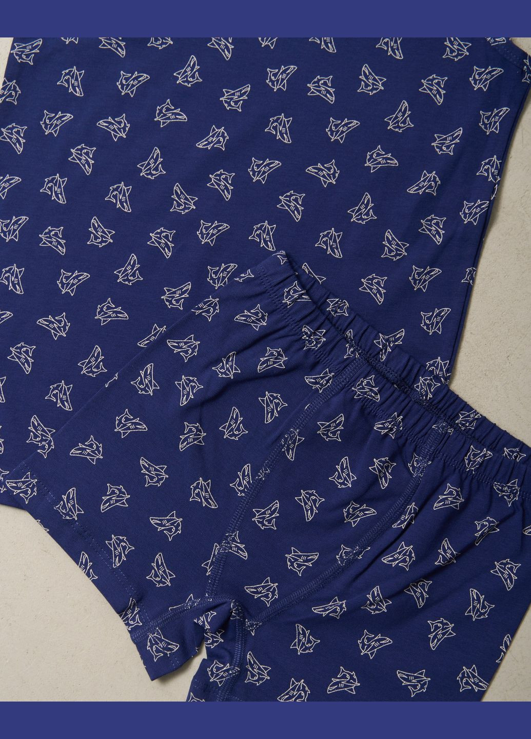 Темно-синяя комплект для мальчика майка+боксеры Ozkan