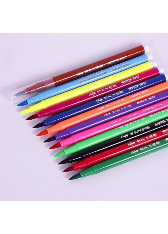 Акварельні фломастери-пензлики з м'яким наконечником, 36 кольорів, арт. 6007-36, художні маркери для малювання, скетчингу No Brand (366197706)