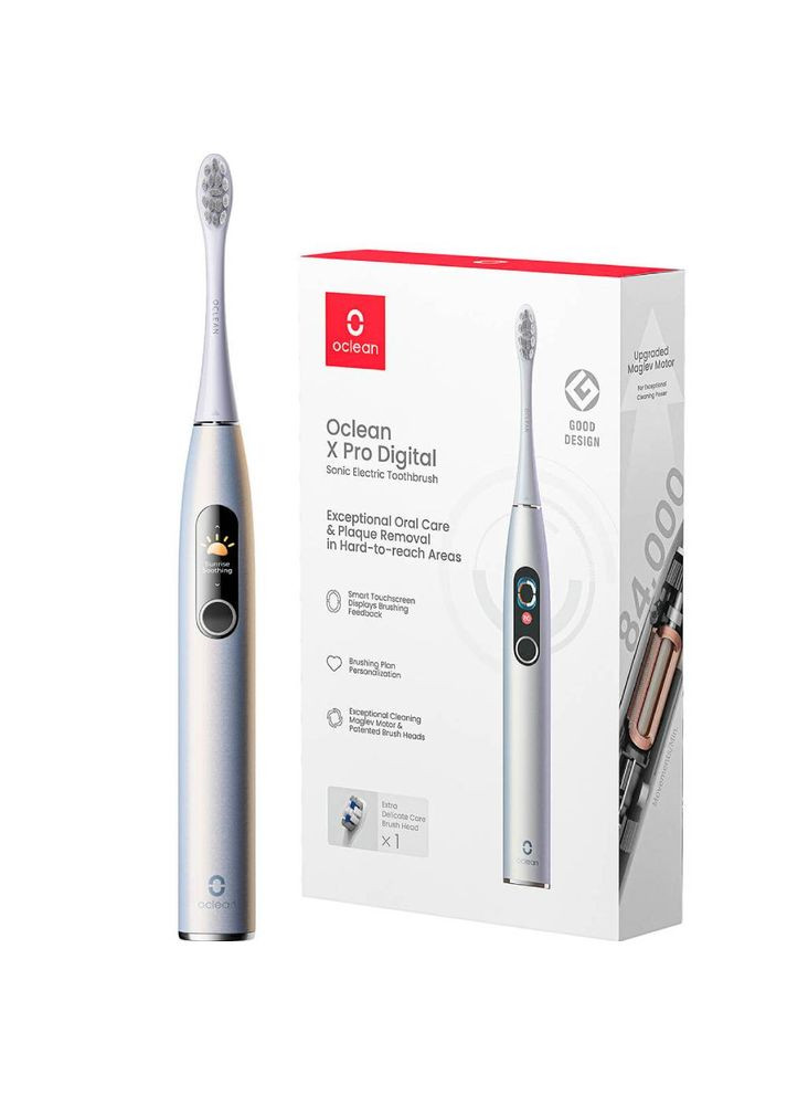 Электрическая зубная щетка X Pro Digital Electric Toothbrush Glamour Silver (6970810552560) Oclean (318878952)