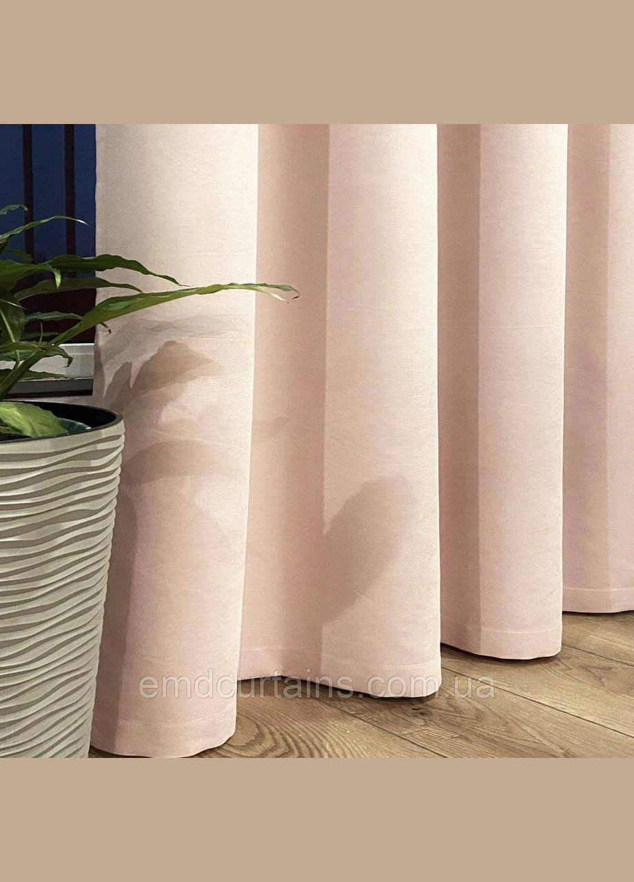 Штора на серых люверсах 1 шт с подхватом 355х250 см. микровелюр Розово-пудровый No Brand (337358209)