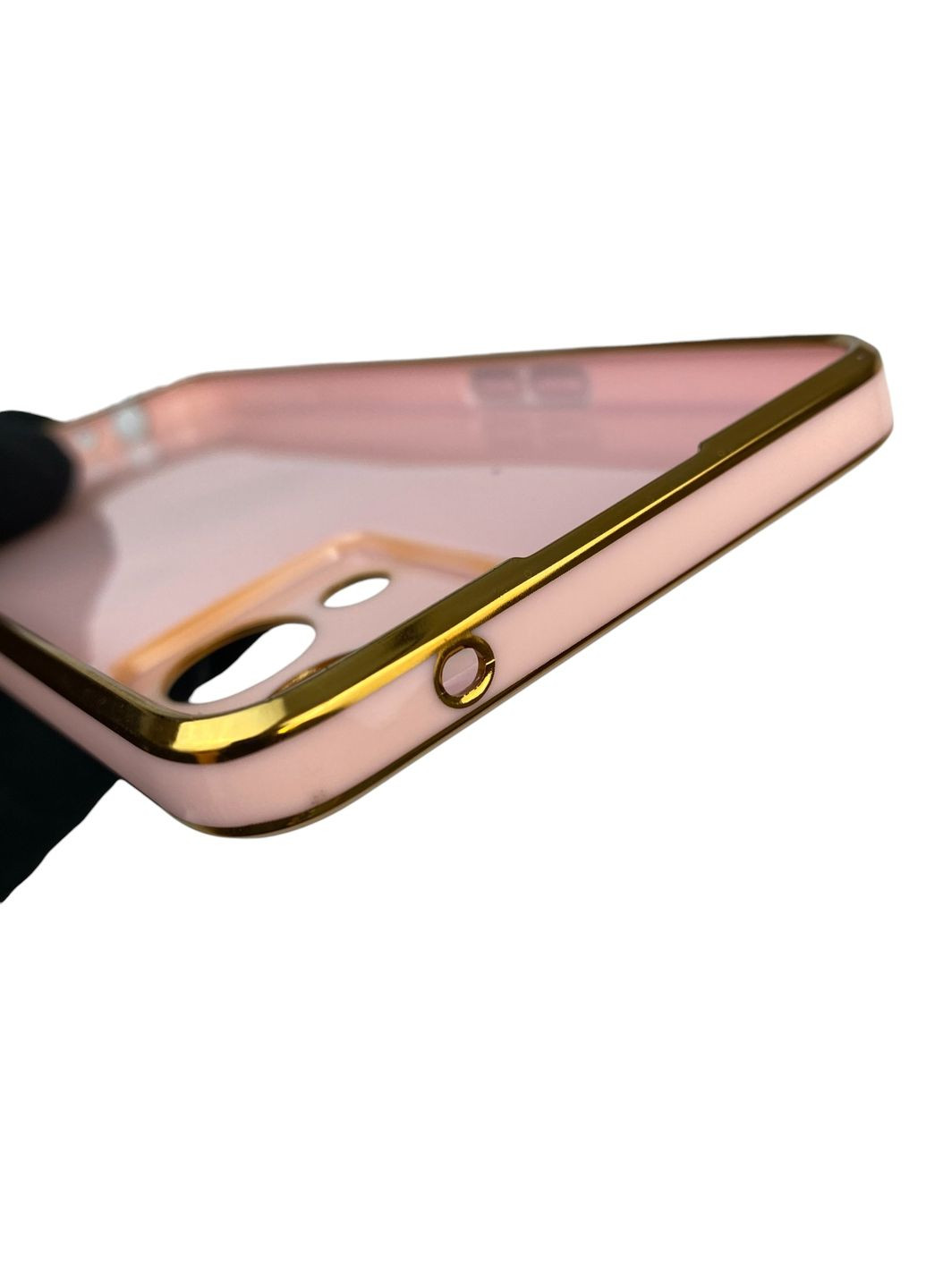 Чохол для Reno 7 4G з кільцем-підставкою із золотою окантовкою на оппо рено 7 пудровий gs1 Oppo (366234501)