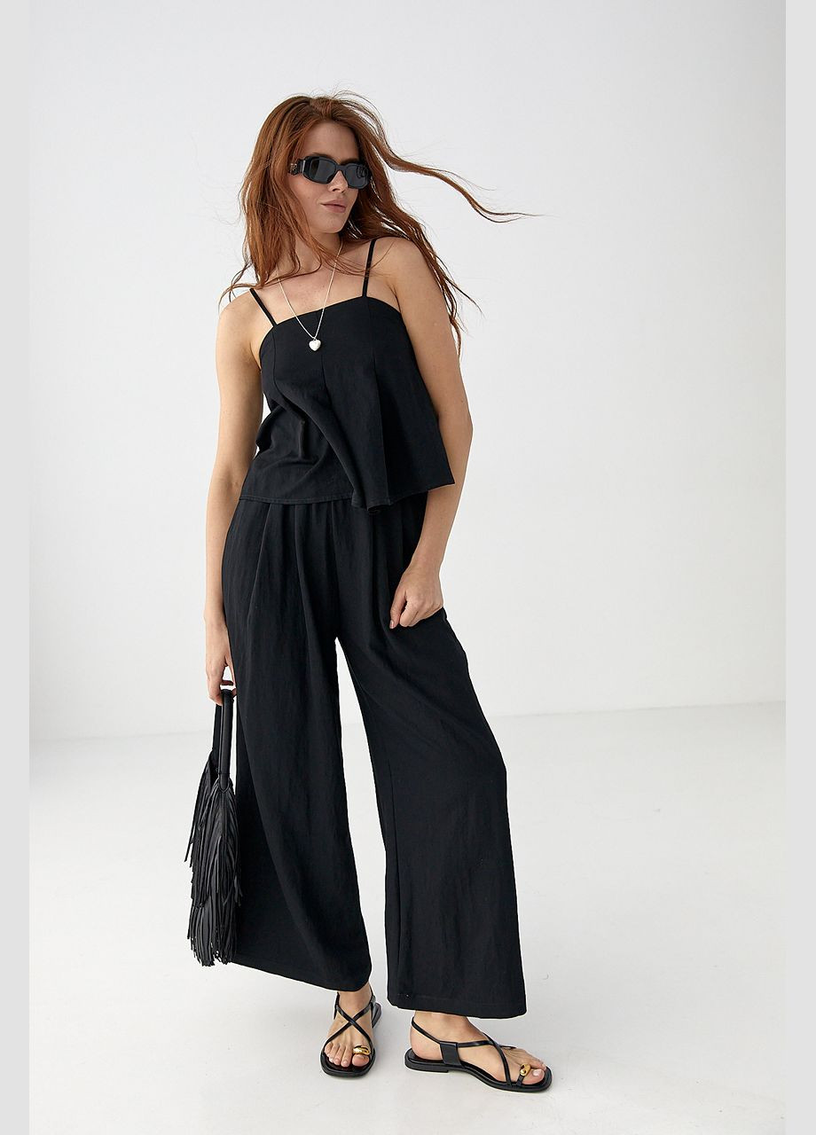 Літній костюм із брюками та топом на бретелях Lurex (333339914)