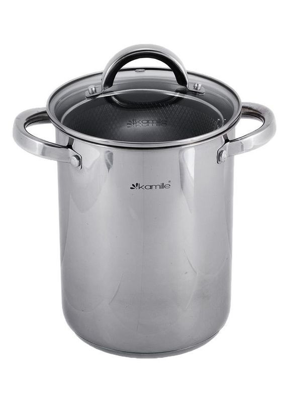 Каструля висока Mystery для спаржі 4л з друшляком Kamille (330018363)